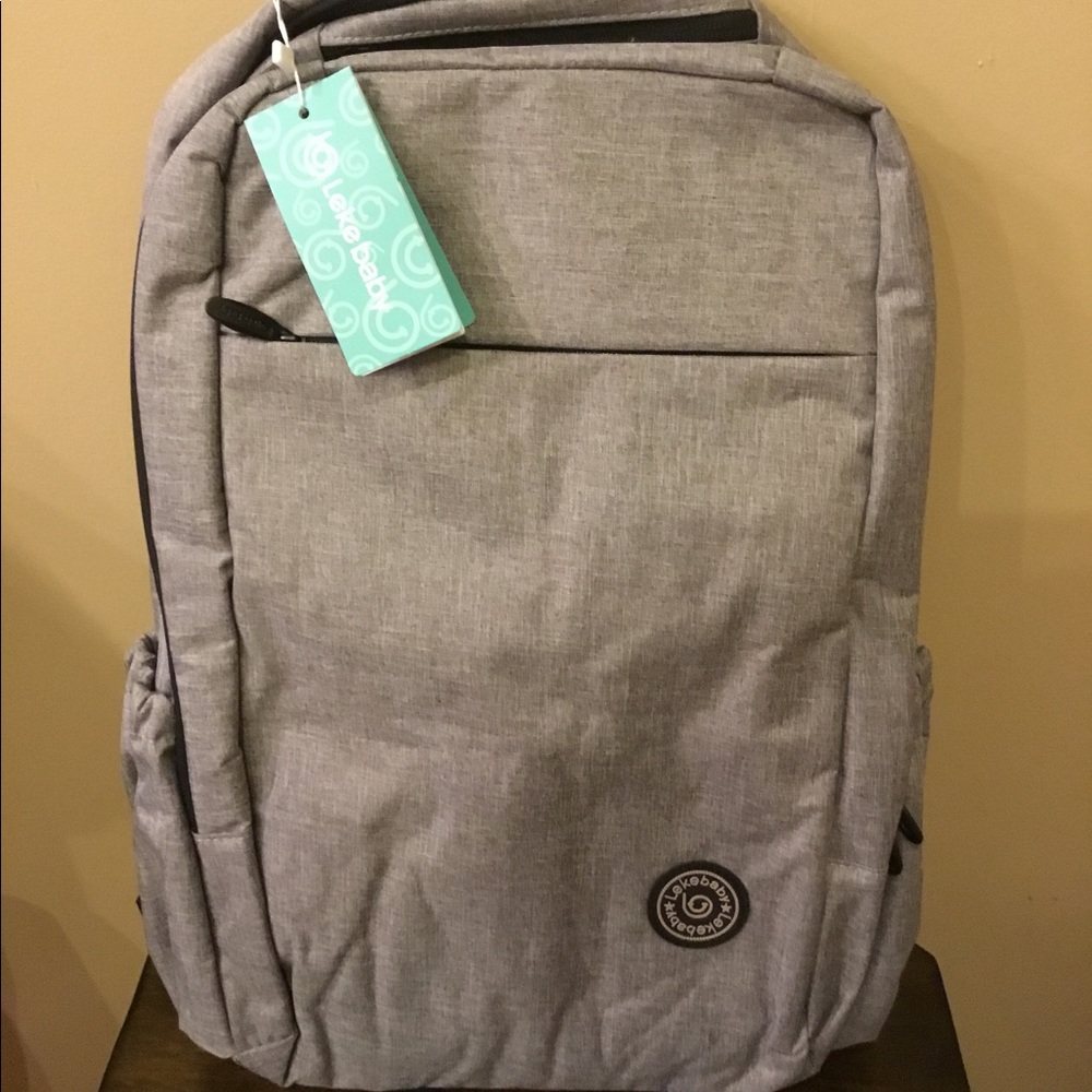 Lekebaby Large Diaper Bag Multi Pocket Gray